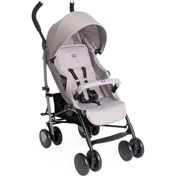 Chicco Echo Light Kinderwagen, Buggy von 0 Monaten bis 22 kg, verstellbare Rückenlehne, geräumiger Sitz, Stoßstangenmanschette, faltbarer Regenschirm, Zwillingsbremsen und schwenkbare Vorderräder – Bild 1