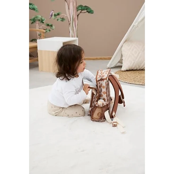 Sterntaler Mini-Rucksack Giraffe Kaya, Kindergartentasche mit Kühlfunktion, gelb, wasserabweisend, reflektierenden Elementen und Namensschild – Bild 9