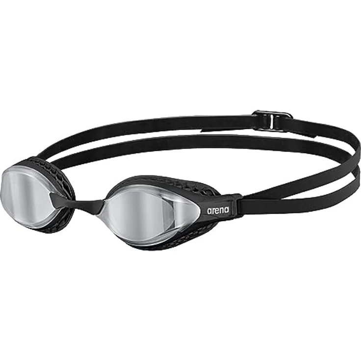 arena Airspeed Mirror Anti Beschlag Unisex Wettkampf Schwimmbrille für Erwachsene, Schwimmbrille mit Breiten Gläsern, UV-Schutz, 3 Austauschbaren Nasenstegen, Air-Seals Dichtungen