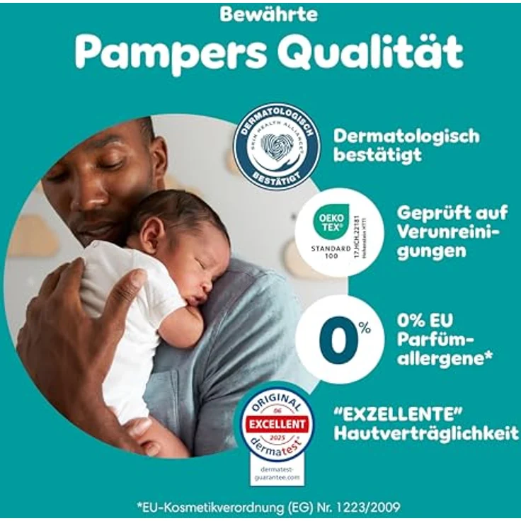 Pampers Monatsbox baby-dry pants Gr. 7 (17+ kg), 126 Stück, 360° Passform, flexibles Bauchbündchen, weiß – Bild 8