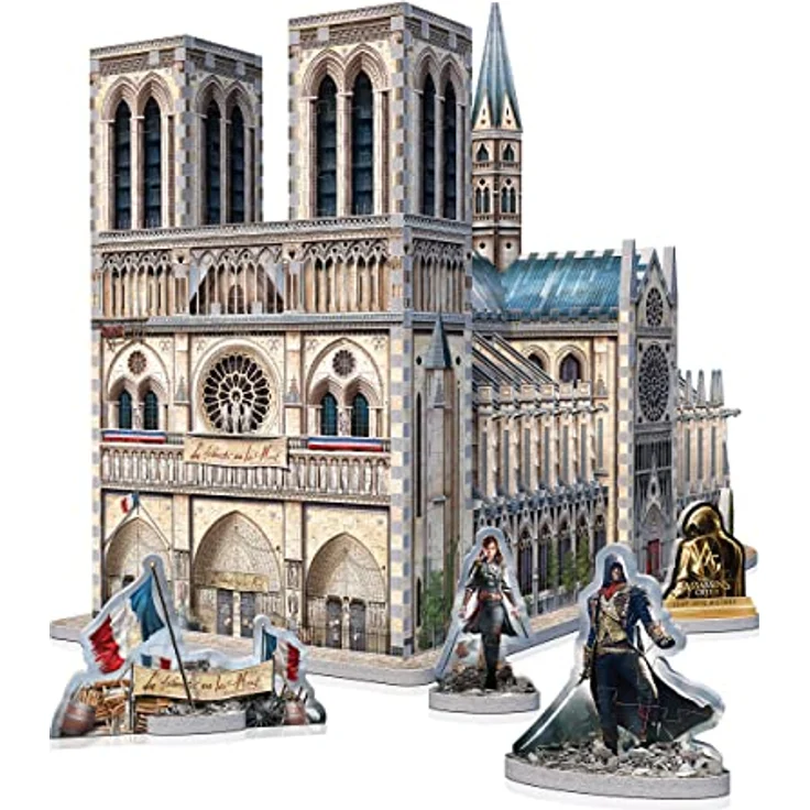 Wrebbit3D Assassin's Creed Unity – Notre-Dame 3D-Puzzle – 860 Teile, enthält Referenzen aus Ubisoft Videospiel, mit einzigartigen, 1,4 cm dicken Schaumstoff-Puzzleteilen für ein stabiles Design – Bild 2