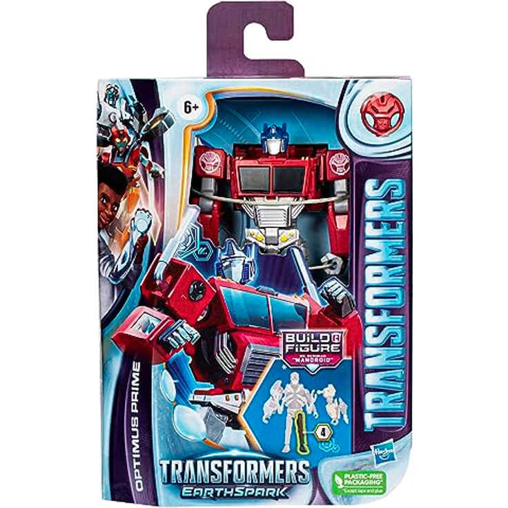 Transformers EarthSpark Deluxe-Klasse Optimus Prime Action-Figur, 12,5 cm, 2-in-1 Spielzeug mit Verwandlung in Truck, inkl. Kanonen-Blaster und Axt, für Kinder ab 6 Jahren – Bild 2