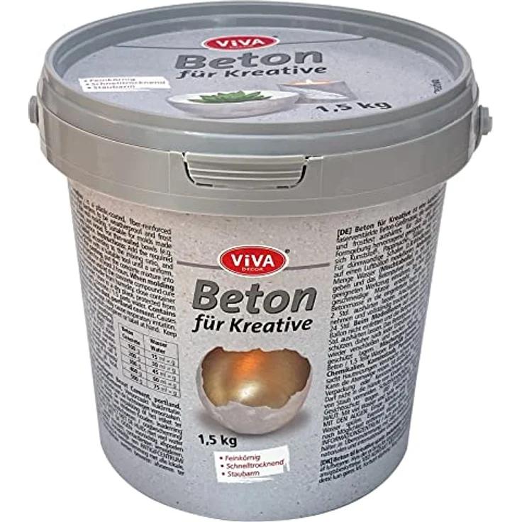 Viva Decor Modelliermasse ViVA DECOR Beton, feinkörnig, schnelltrocknend, 1,5 kg Eimer – Bild 1