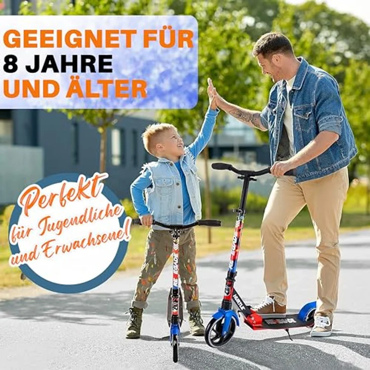 Hurtle Hurtle Scooter, Klappbarer Kick Scooter für Teenager, Aluminiumlegierung, verstellbarer T-Bar Lenker, 2-Rad-Design, für Fahrer bis 100 kg – Bild 7