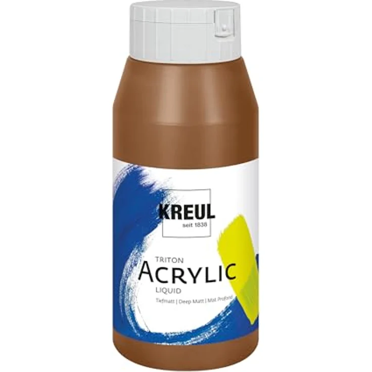 KREUL Solo Goya Triton Acrylfarbe oxydbraun dunkel, 750 ml, schnell matt trocknend, wasserbasierte Farbe in Studioqualität, vielseitig einsetzbar, gut deckend und ergiebig – Bild 1