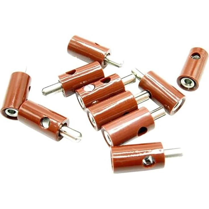 51393 Querlochstecker Bananenstecker 2,6mm braun (10 Stück) – Bild 1