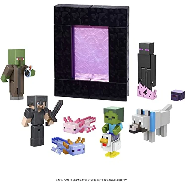 Mattel Minecraft HFC30 - Actionfigur Wolf zum Selberbauen (8 cm), 1 Portalteil und Zubehörteil, Spielzeug Geschenk zum Sammeln für Fans und Kinder ab 6 Jahren – Bild 10