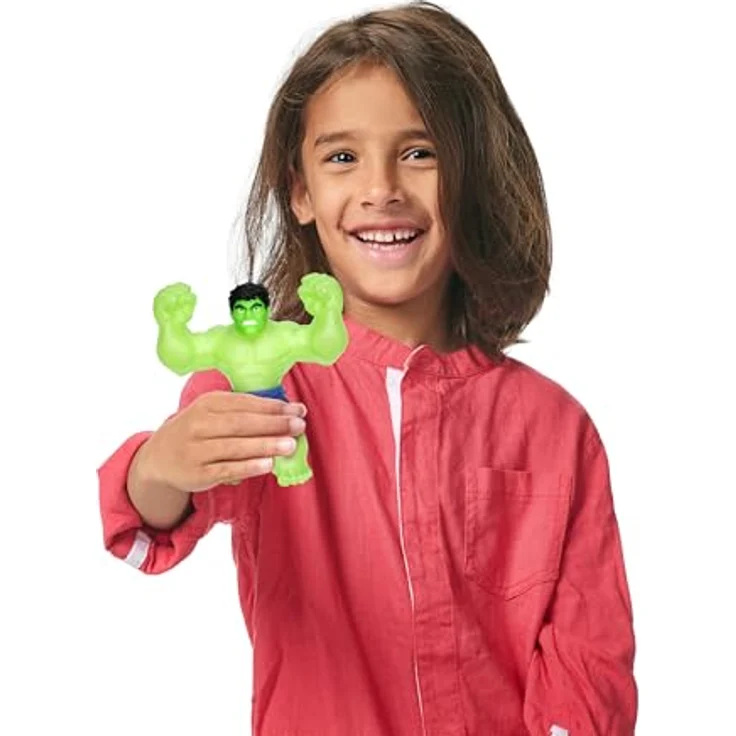 Heroes of Goo Jit Zu Hulk Glow Surge 11 cm, leuchtende und dehnbare Figurine mit Scrunchy-Textur, Marvel – Bild 4