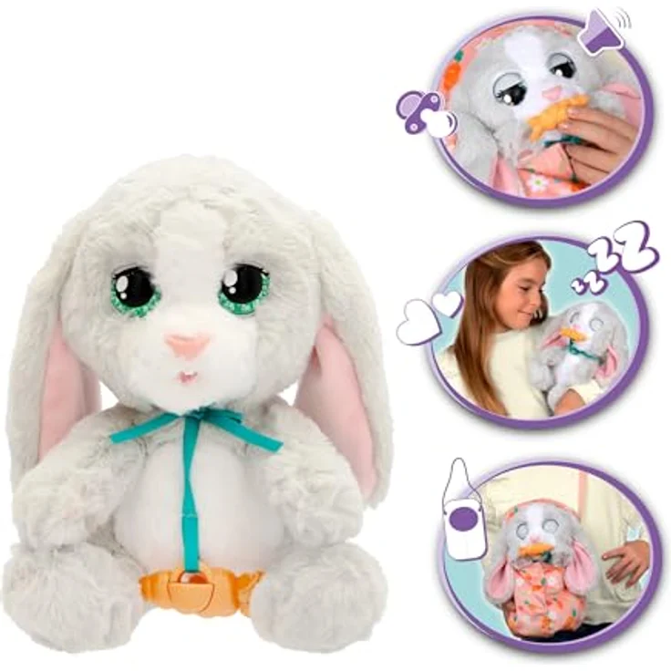 IMC TOYS Baby Paws Bunny, Interaktiver Spielzeug-Hase für Kinder ab 1,5 Jahren, weiß, mit Ton – Bild 2