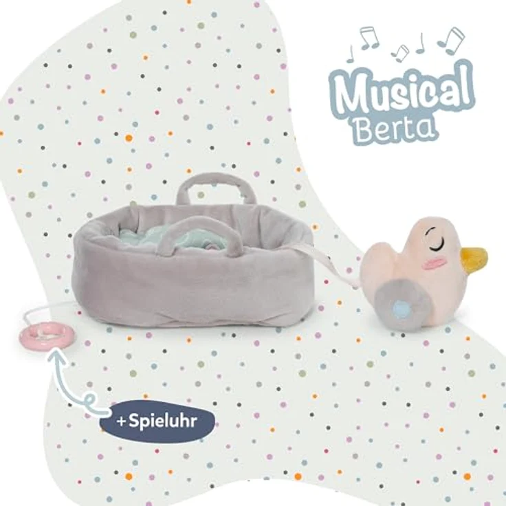 BABY Born Spieluhr Berta, 18cm Kuschel-Berta im Körbchen mit herausnehmbarem Musikmodul, waschbar, ideal für Babys erste Kuschelstunden – Bild 2