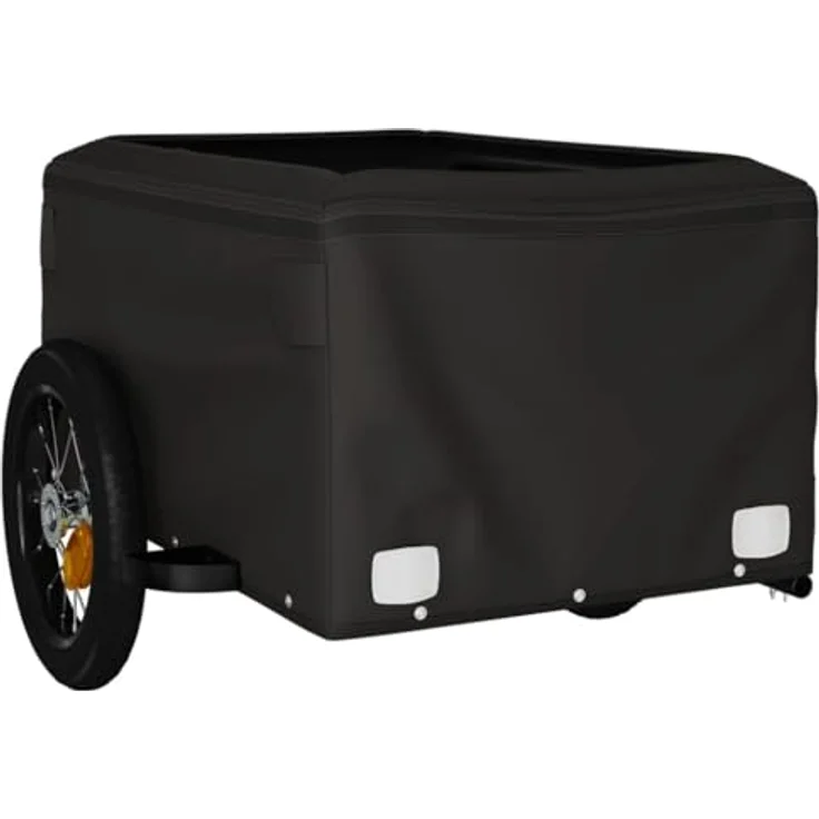 vidaXL Fahrradlastenanhänger Fahrradanhänger Schwarz und Grün 30 kg Eisen - Robuster Lastenanhänger für Fahrradtransport – Bild 6