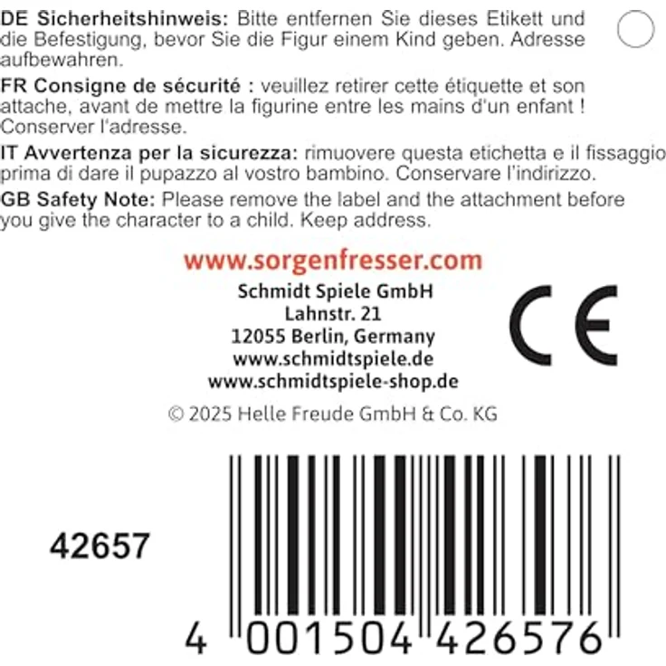 Schmidt Spiele 42657 Sorgenfresser, Jolly, 23 cm Plüschfigur - Hochwertiger Plüsch, handwaschbar, ab 0 Jahren – Bild 2