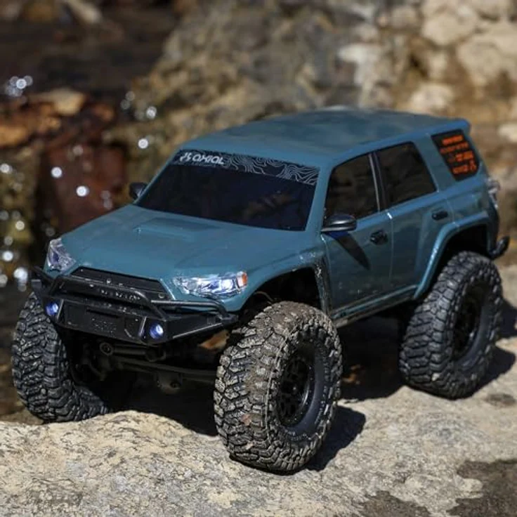 Axial SCX24 Toyota 4Runner 1/24 4WD RTR, offizieller Micro-Crawler mit Spektrum SLT2, 350 mAh LiPo Akku & USB-Ladegerät, Grau – Bild 4