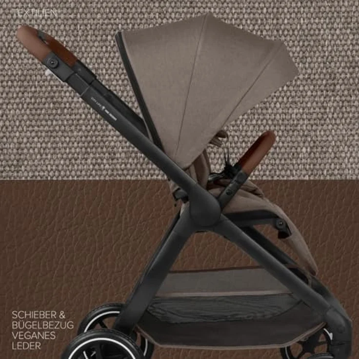 ABC Design City Life Kinderwagen / Buggy, leichter Kombikinderwagen mit 5-Punkt-Gurt, höhenverstellbarem Teleskopgriff und UV-Schutz 50+, Farbe: Nature – Bild 2