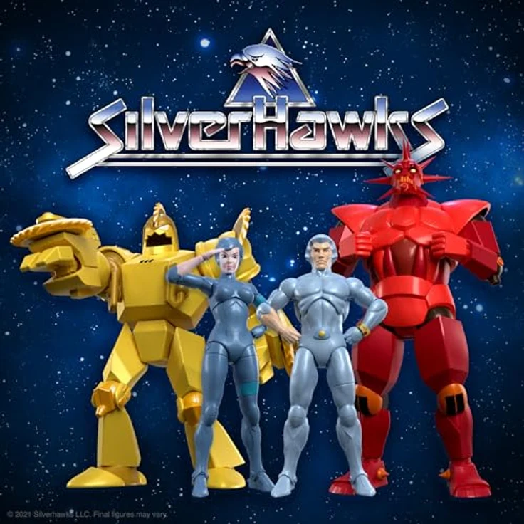 Super7 SilverHawks Buzz-Saw Figur, 20,3 cm mit Zubehör und hohen Details, klassische Sammlerstücke – Bild 5