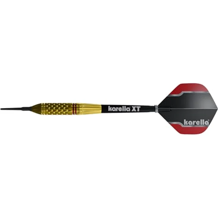 Karella Softdart Commander Gold 90% Tungsten Softdart, 18g, für elektronische Dartscheibe, 2BA Gewinde, 3 Dartpfeile mit Kunststoffspitze, Dartautomat, Wolfram, Profidart mit Flight und Shaft – Bild 3