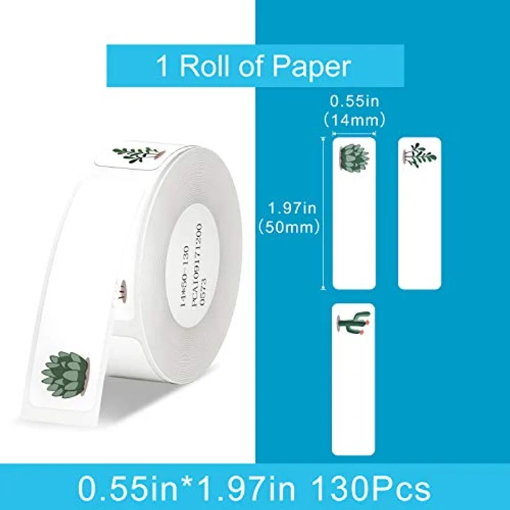 NIIMBOT D11 Etikettendruckpapier, standard laminiert, wasserdicht, ölfest, reißfest, für NIIMBOT D11 Label Maker, Pflanzenmotiv – Bild 2