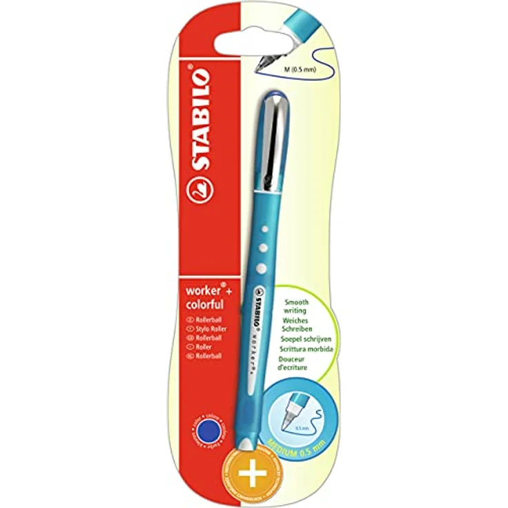 Tintenroller - STABILO worker+ colorful - medium - Einzelstift - blau – Bild 1