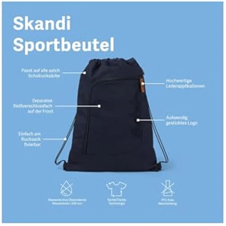 Satch Turnbeutel, Polyester - Cooler Sportbeutel für Sportunterricht und Training – Bild 3