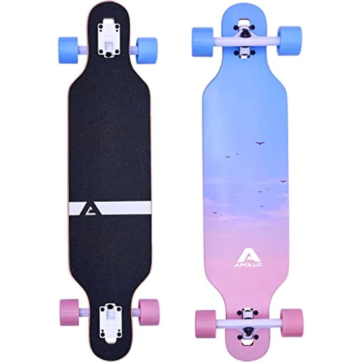 Apollo Longboard Special Edition Komplettboard inkl. T-Tool, mit High Speed ABEC Kugellagern, Drop-Through Freeride Skaten Cruiser Boards – Bild 1
