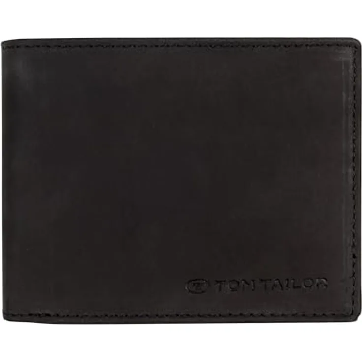 TOM TAILOR Ron Herren Geldbörse RFID Querformat Leder Mittelgroß Schwarz