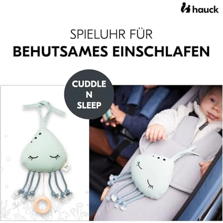 Hauck Spieluhr Cuddle N Sleep, Jellyfish Spieluhr mit mechanischem Spielwerk und waschbarer Funktion – Bild 3