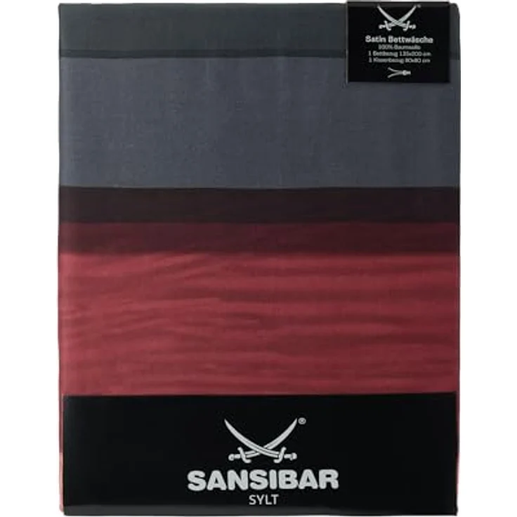 Sansibar Bettwäsche-Set Sunrise 135x200 2-teilig Bettbezug - Bettwäsche-Sets 135 x 200 cm mit Kissenbezug 80x80 cm, angenehm weich und anschmiegsam mit Reißverschluss, Rot, 135x200 cm/80x80 cm – Bild 3