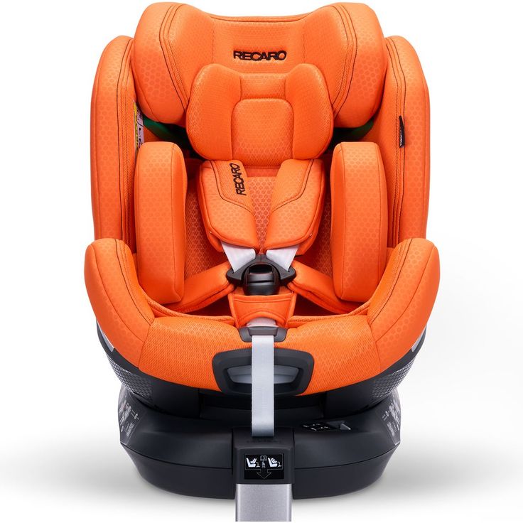 Recaro Reboard-Kindersitz Xenon 1, drehbar ab Geburt bis 7 Jahre (40 - 125 cm), mit Isofix-Basis und Sitzverkleinerer - Vibrant Orange