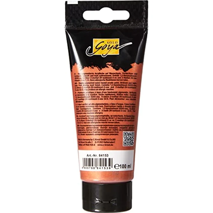 KREUL Solo Goya Acrylic 100 ml Tube goldbronze - Hochpigmentierte, vielseitig einsetzbare Acrylfarbe in Studienqualität, schnell trocknend und wasserfest – Bild 2