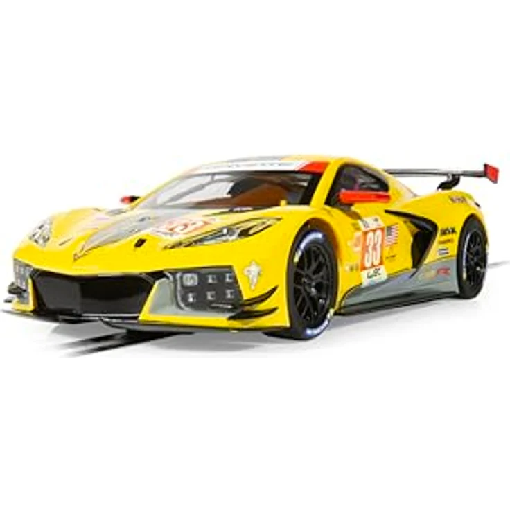 Scalextric C4558 Chevrolet Corvette C8 R 24h LM23 HD, Slotcar im Maßstab 1:32 mit Fahrerfigur, Scheinwerfern und Rückleuchten, geeignet für Kinderrennbahnen – Bild 1
