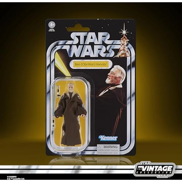 Star Wars The Vintage Collection Ben (Obi-Wan) Kenobi, Premium Action-Figur im Kenner-Stil, 9,5 cm mit Lichtschwert und textilem Mantel – Bild 2