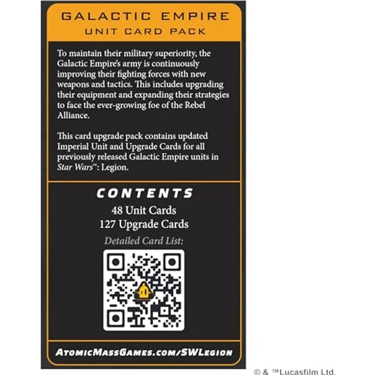 Atomic Mass Games Star Wars Legion Empire Card Pack, 48 Einheitenkarten und 129 Upgrade-Karten für das Galactic Empire – Bild 2