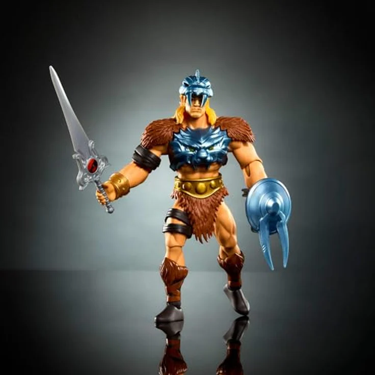 Masters of the Universe He-Man Origins & Thundercats, 14 cm große bewegliche Actionfigur mit abnehmbarer Rüstung, Schwert, Schild und Mini-Comic, JFW98 – Bild 2