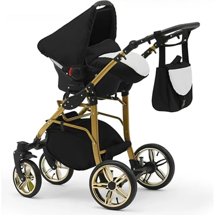 Elcar Kinderwagen-Set 4 in 1 Neo Gold inkl. Sportsitz und Autositz - 16 Teile - in 22 Farben, variabel und komfortabel – Bild 4