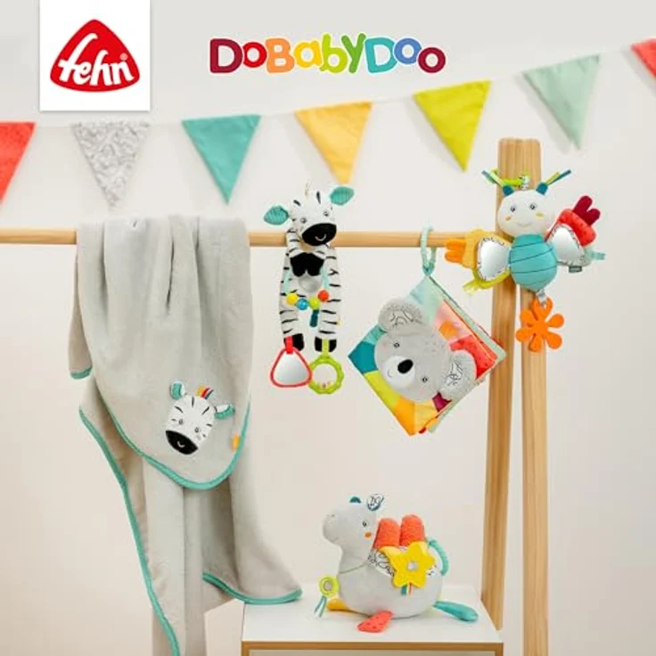 BABY FEHN DoBabyDoo Crinkle Fish, Rassel mit Beißring für Kleinkinder, fördert Sehvermögen und Motorik, bunt – Bild 5