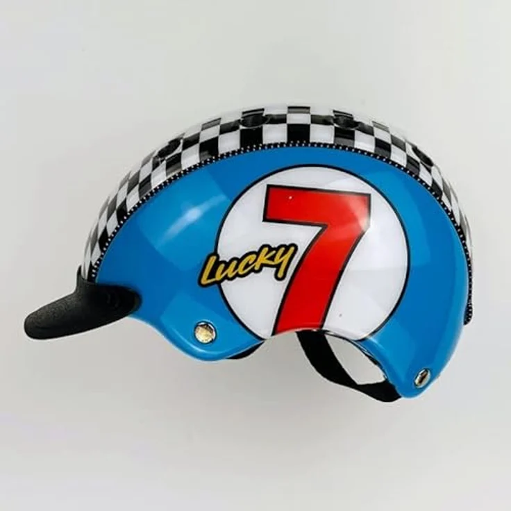 Casco Mini 2 Lucky 7 in blau Größe XS - Kinderfahrradhelm 46-52 cm – Bild 3