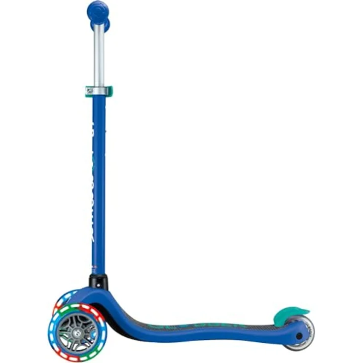 Globber Primo Lights, Kinderscooter mit 3 Rollen, abnehmbare Lenkstange, leuchtende PU-Rollen, max. 50 kg, blau – Bild 7
