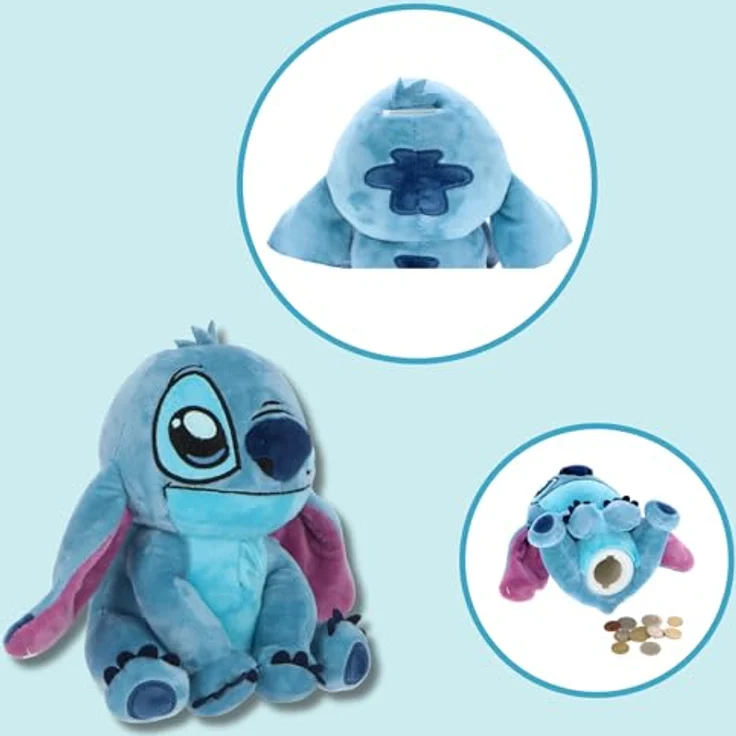 Disney Lilo & Stitch Plüsch Spardose, 20 cm, Zwinkerndes Auge, ideal für Kinder und Fans – Bild 2