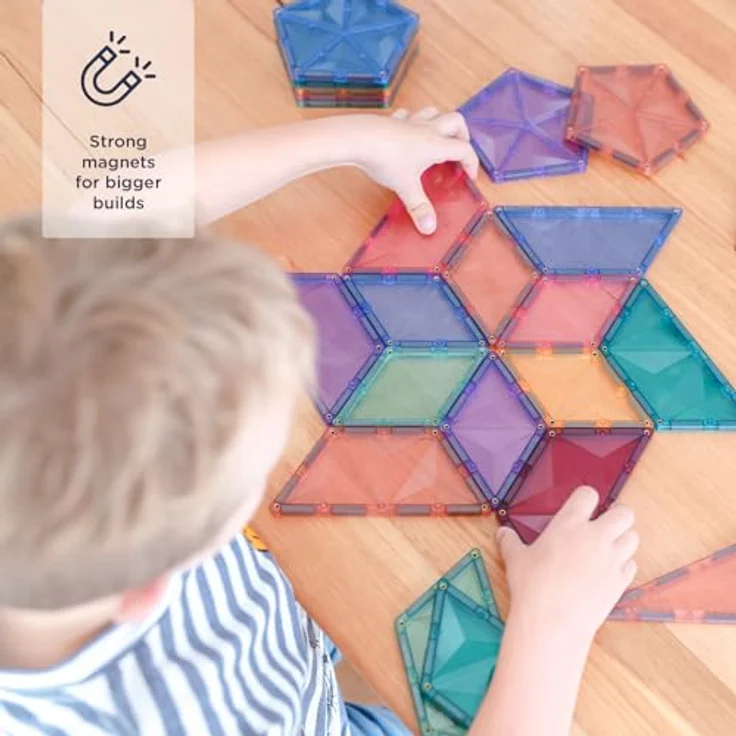 Connetix Pastel Shape Expansion Pack Magnetbausteine (Open Play, 48 Teile) - Pädagogisches Lernspiel in pastellfarbenen Formen, ab 3 Jahren – Bild 2