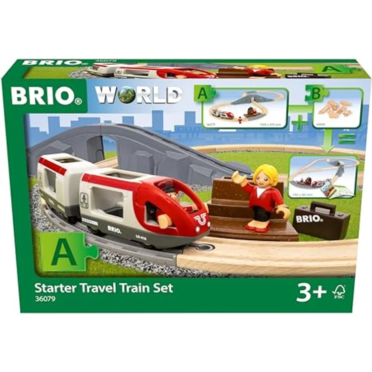 BRIO® Spielzeug-Zug Holzzug BRIO Reisezug Starter Set A, FSC® - schützt Wald - weltweit – Bild 2