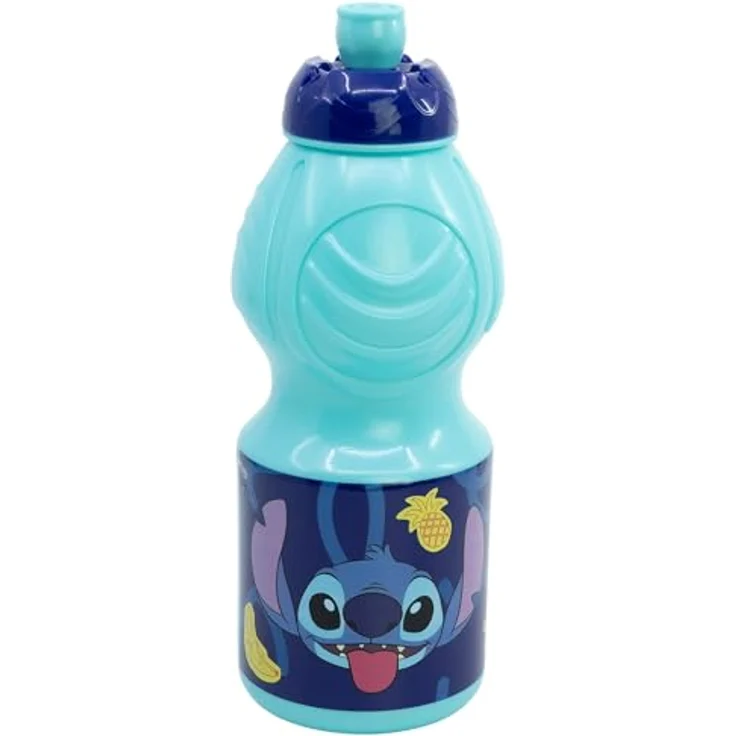 Stor KINDER-SPORTFLASCHE 400 ML | STITCH PALMS, BPA-frei, Offiziell lizenziert, Wiederverwendbar – Bild 1