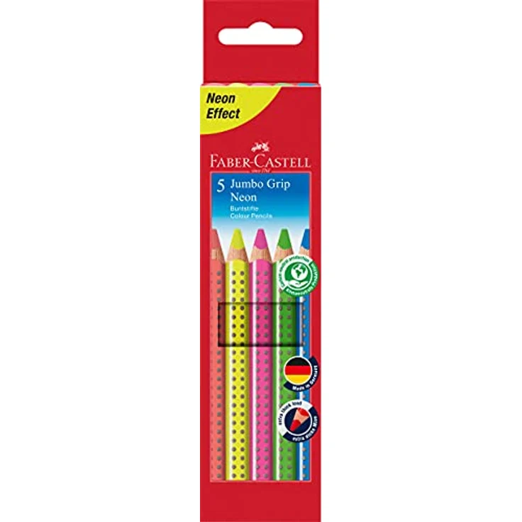 Faber-Castell 110994 - Buntstifte Jumbo GRIP Neon, 5er Etui – Bild 1