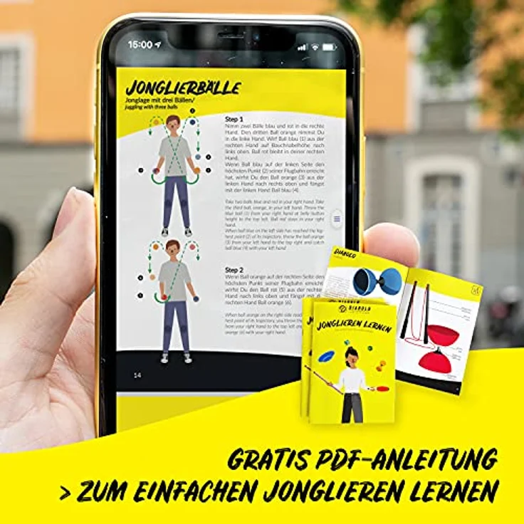 Diabolo Freizeitsport Jonglierbälle 5er Set, 62mm Jonglierball mit nachhaltiger Vogelhirse gefüllt, wasserabweisendes Kunstleder, für Kinder & Anfänger – Bild 5