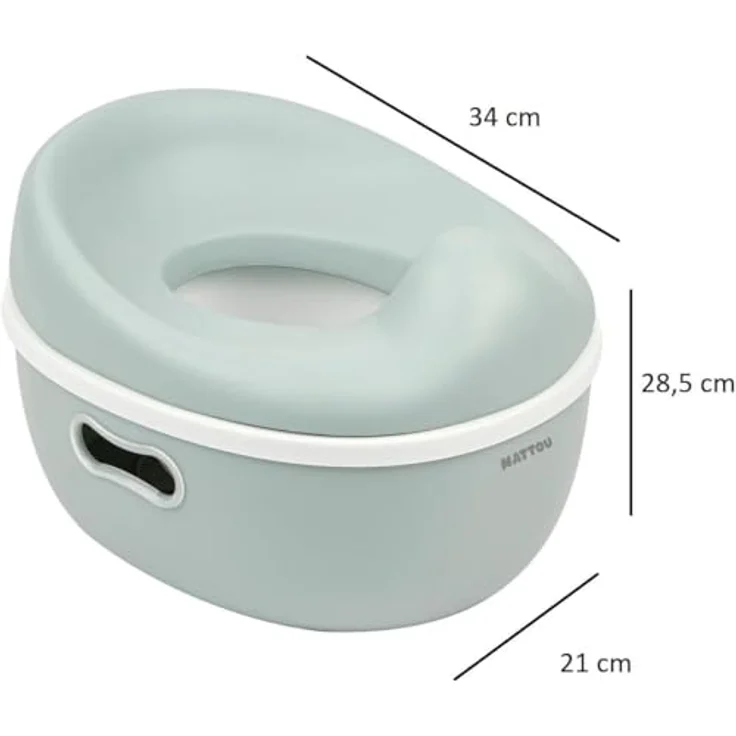Nattou Babytopf 3in1, Töpfchen + Hocker + Toilettensitz für Kinder, Anatomische Form, Abnehmbarer Auffangbehälter, Blau – Bild 2
