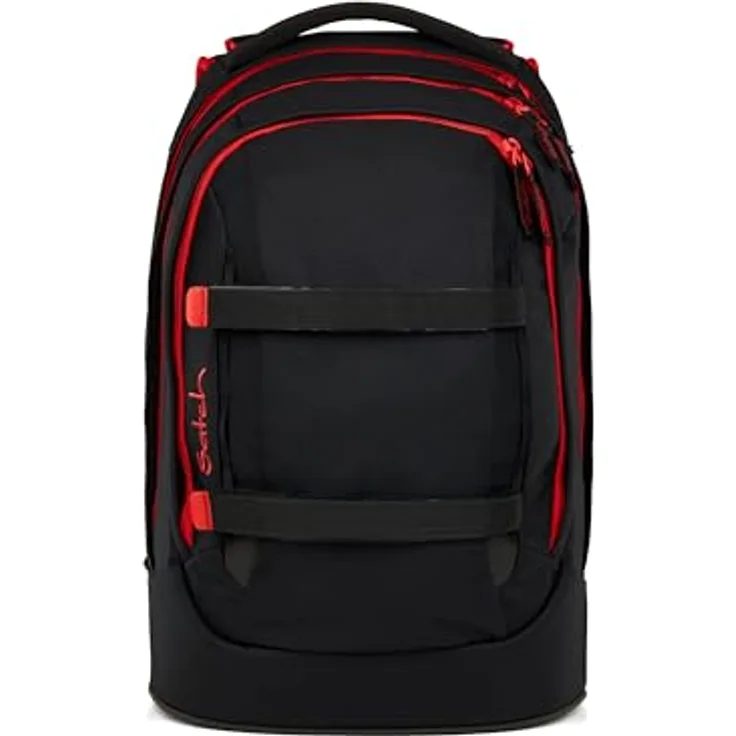 satch pack, ergonomischer Schulrucksack mit 30L Stauraum, standfest, individuell anpassbar, reflektierend, Fire Phantom - Schwarz