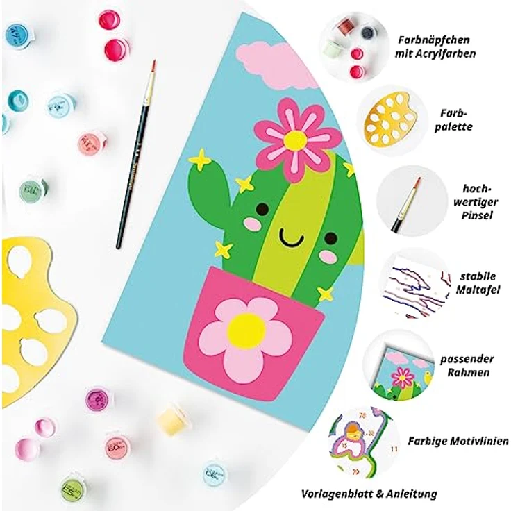 Ravensburger Malen nach Zahlen 23634 - Kleiner Kaktus - Kinder ab 7 Jahren – Bild 5