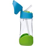 b.box TritanTM Wasser und Trinkflasche Kinder | Griffige Trinkflasche Kinder Auslaufsicher | Ideal Nach Strohhalm-Trinklernbecher | 450 ml, Blau
