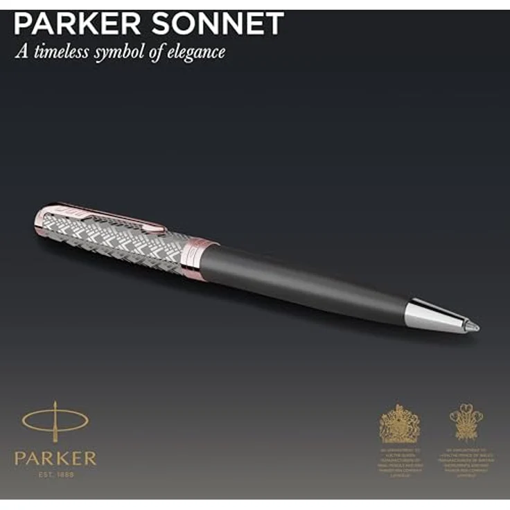 Parker Sonnet Premium Kugelschreiber, Metallisch in Grau und Roségold, mit Quinkflow-Technologie für ein reibungsloses Schreiberlebnis – Bild 2