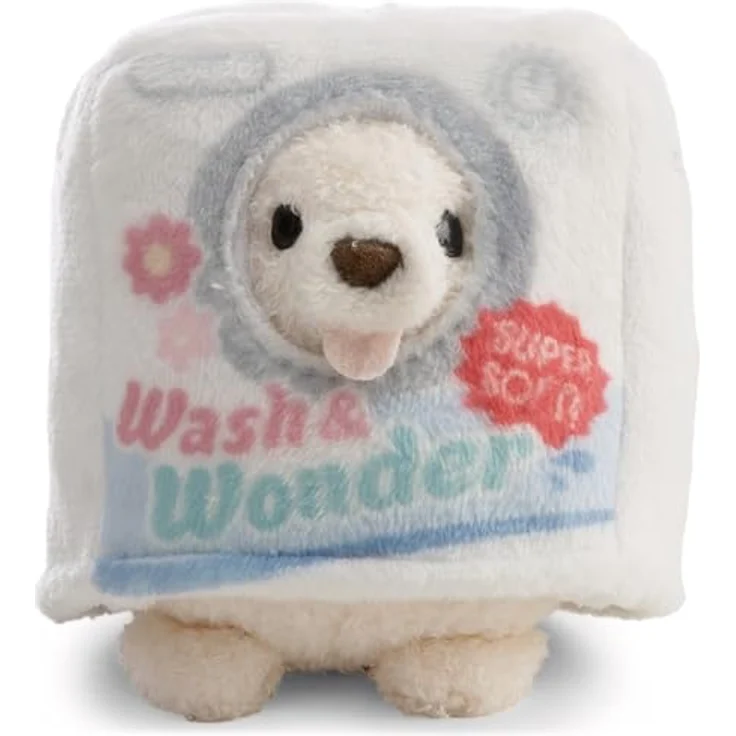 NICI Kuscheltier Hund Washy 8cm, Plüsch mit Waschmittelbox Kostüm und moodie Socke, ideal zum Verschenken – Bild 1