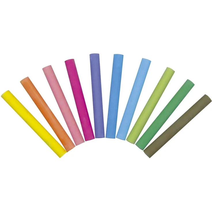 GIOTTO Robercolor Malkreide Tafelkreide, rund, 10 Farben sortiert, 100 Stück, staubfrei und wasservermalbar
